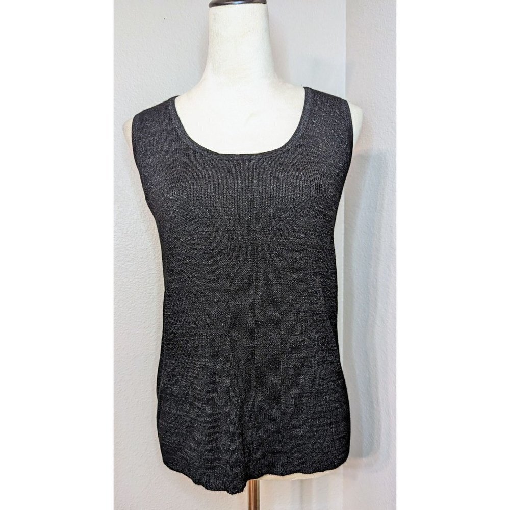 Chico's Women's Black Neck Knit Sweater Tank  Undershirt Blouse Size 2 LARGE
